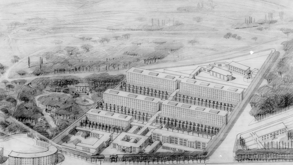 dessin de la nouvelle prison des Baumettes